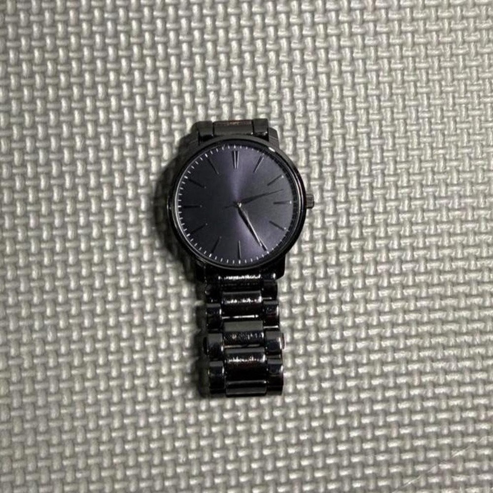 Unbranded Gunmetal Black Minimalist Analog Watch Y2K Cyber Grunge Streetwear